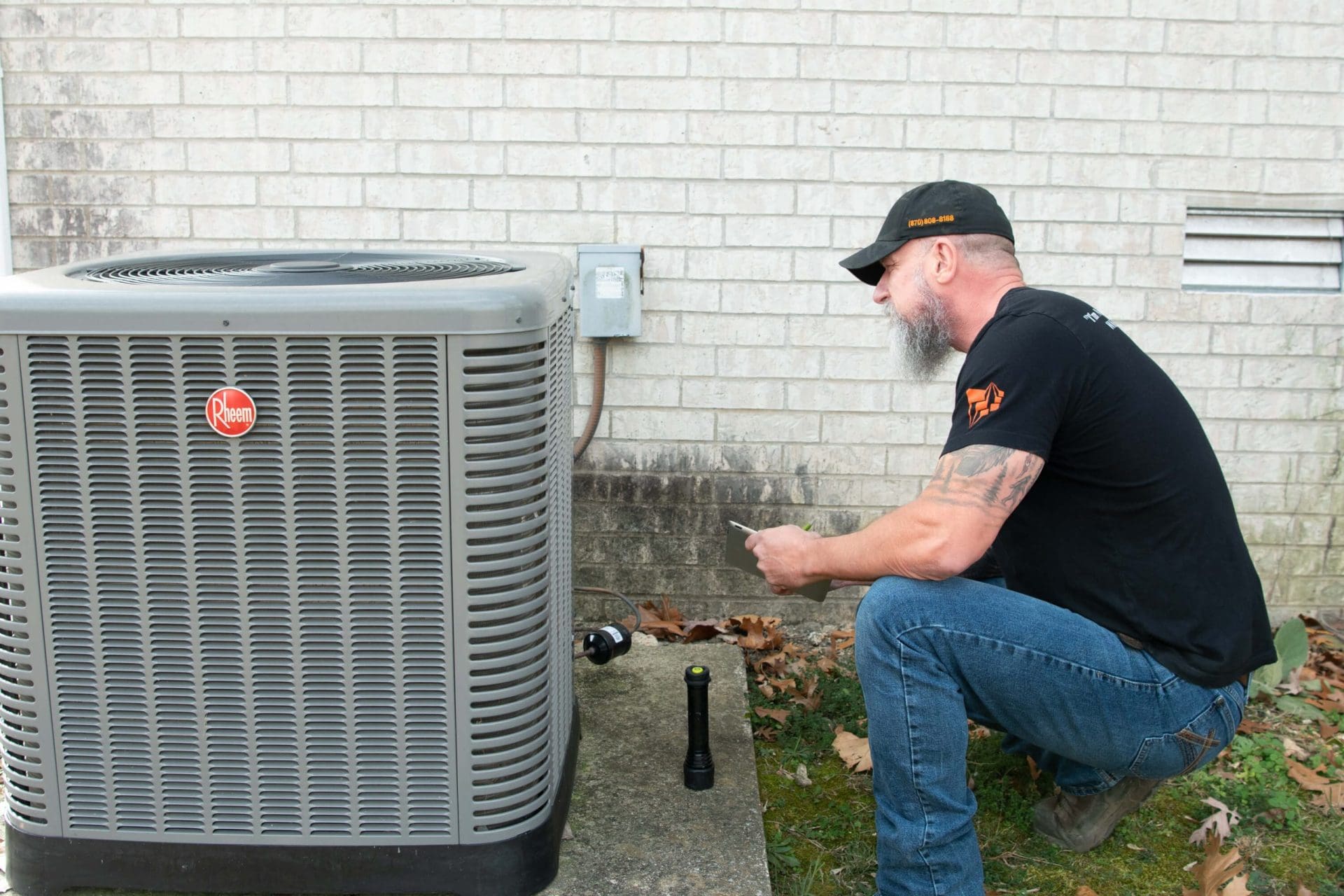Aaron Anderson doing a home inspection